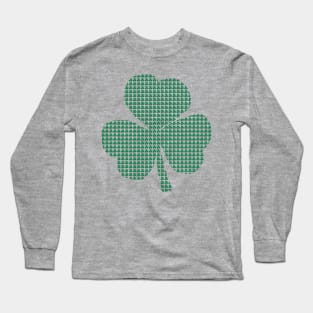 Green Shamrocks in a Shamrock Long Sleeve T-Shirt